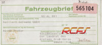 KFZ-Fahrzeugbrief Original Ralliart GG-Al-801 1999 S. 1+6 kl